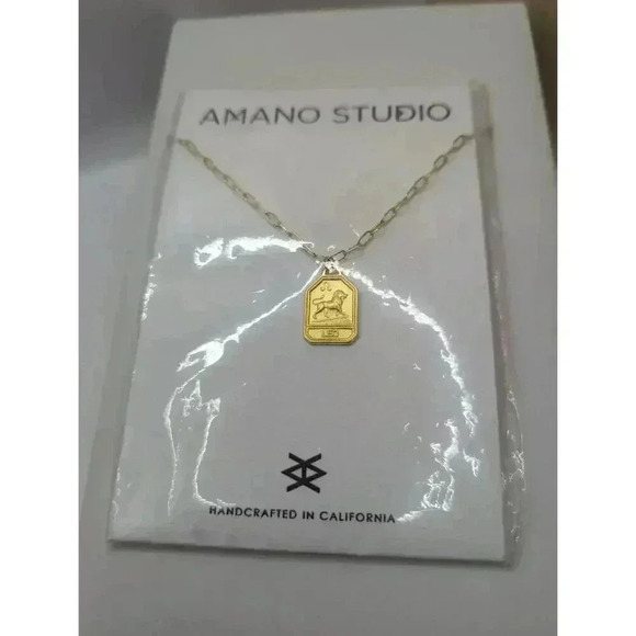 NWT Amano Studio Leo Zodiac Dog Tag Necklace - Made in USA - Picture 5 of 7
